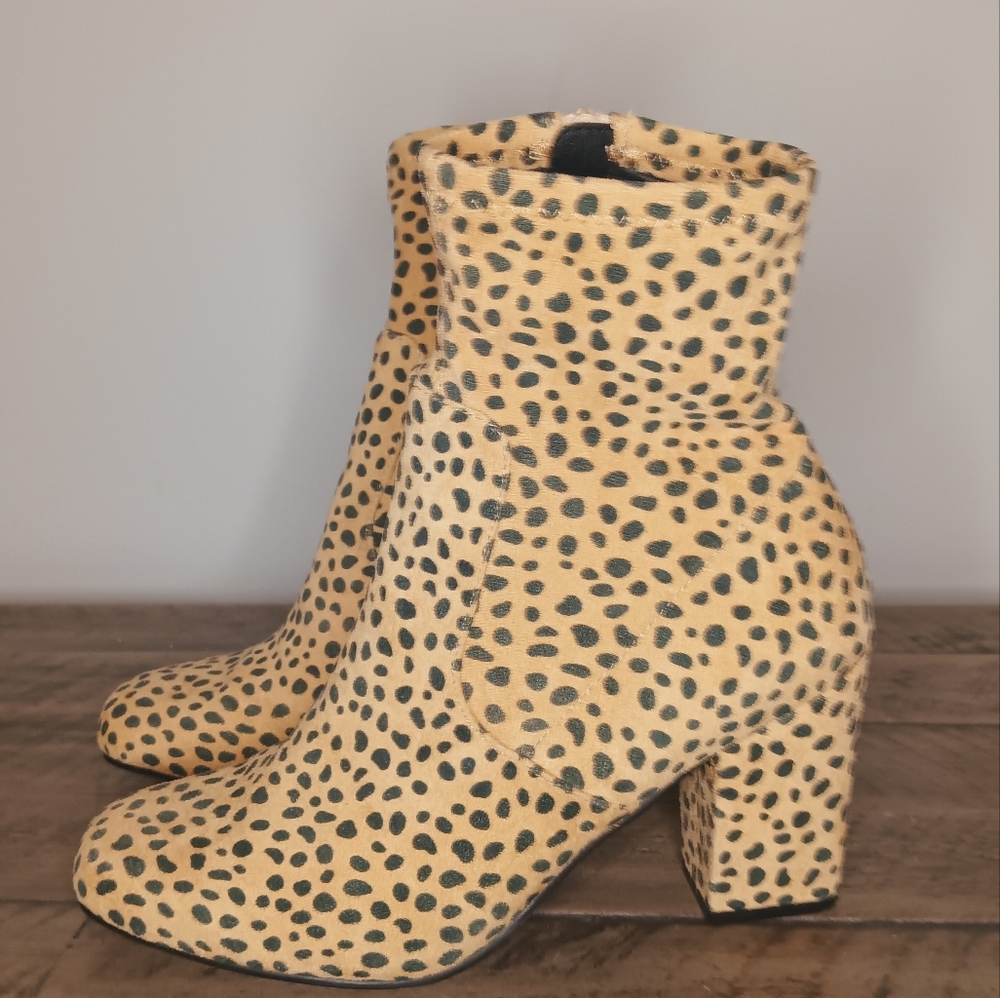 Steve Madden Animal Print Evana Sock Boot with Block Heel